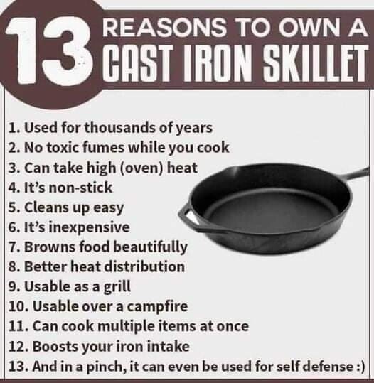 Reasons to own a cast iron skillet