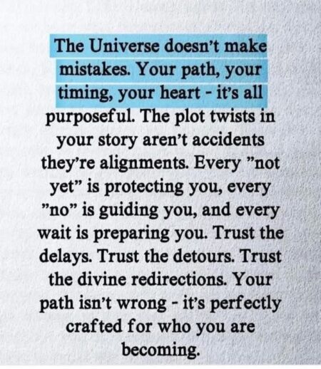 Trusting the Universe's Plan