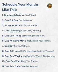 How to schedule your months